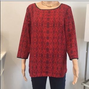 ANN TAYLOR blouse, color navy blue and red, size M